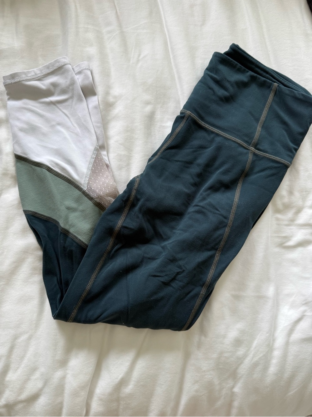 Womens athleta Performance Leggings - Teal, White & Mint